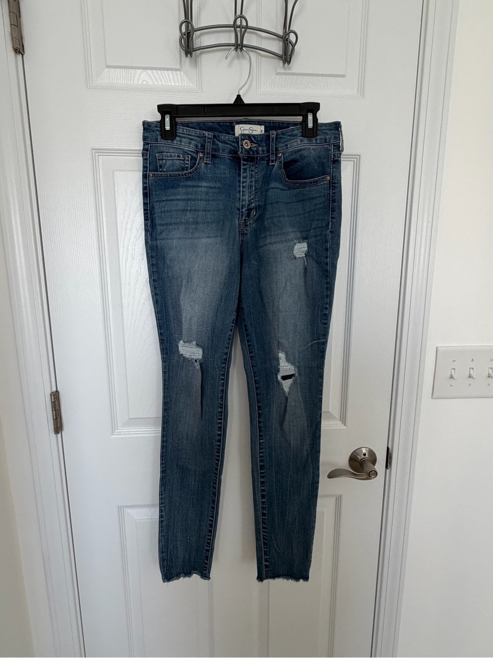 Jessica Simpson Distressed Dark Blue Skinny Jeans